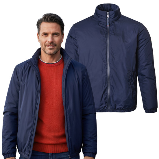 KURTKA BOMBERKA Męska Przejściowa z Kapturem SAM GRANATOWA Pako Jeans - Pakojeans.pl