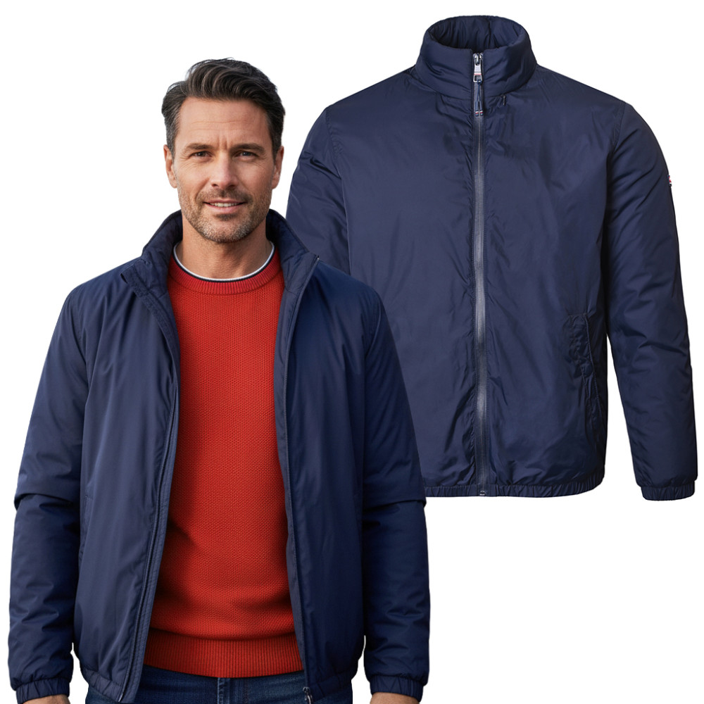 KURTKA BOMBERKA Męska Przejściowa z Kapturem SAM GRANATOWA Pako Jeans - Pakojeans.pl