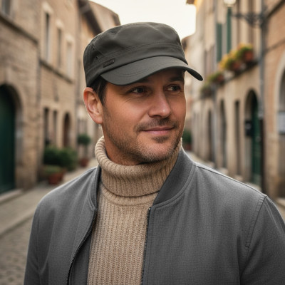 Czapka męska z daszkiem PATROLÓWKA 100% bawełna GRAFITOWA - Pakojeans.pl