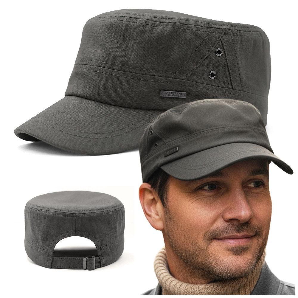 Czapka męska z daszkiem PATROLÓWKA 100% bawełna GRAFITOWA - Pakojeans.pl