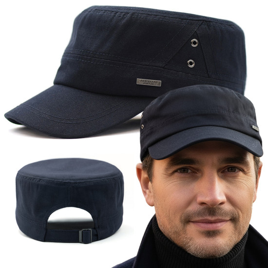Czapka męska z daszkiem PATROLÓWKA 100% bawełna GRANATOWA - Pakojeans.pl