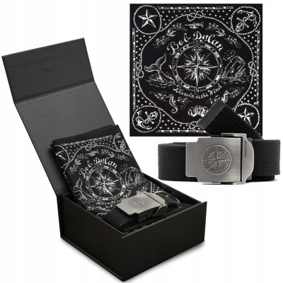 Zestaw Prezentowy Dla Mężczyzny Pasek Męski Parciany i Bandamka w Pudełku - Pakojeans.pl