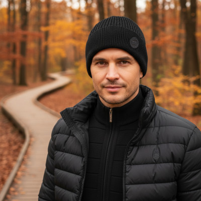 CZAPKA męska ZIMOWA na Mrozy Elastyczna z Wiskozą GRAFITOWA - Pakojeans.pl