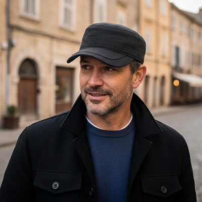 Czapka zimowa PATROLÓWKA męska Pako Jeans 119-1 ocieplana z chowanymi nausznikami - Pako Jeans