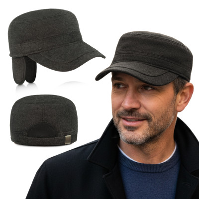 Czapka zimowa PATROLÓWKA męska Pako Jeans 119-1 ocieplana z chowanymi nausznikami - Pako Jeans