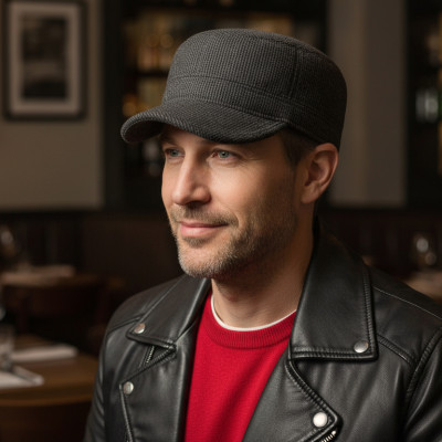 Czapka zimowa PATROLÓWKA męska Pako Jeans 119-2 ocieplana z chowanymi nausznikami - Pako Jeans