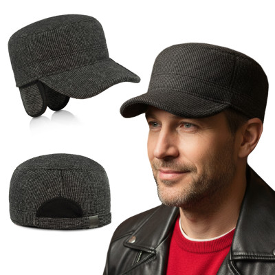 Czapka zimowa PATROLÓWKA męska Pako Jeans 119-2 ocieplana z chowanymi nausznikami - Pako Jeans