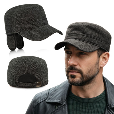 Czapka zimowa PATROLÓWKA męska Pako Jeans 119-3 ocieplana z chowanymi nausznikami - Pako Jeans