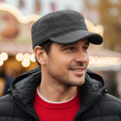 Czapka zimowa PATROLÓWKA męska Pako Jeans 119-4 ocieplana z chowanymi nausznikami - Pako Jeans