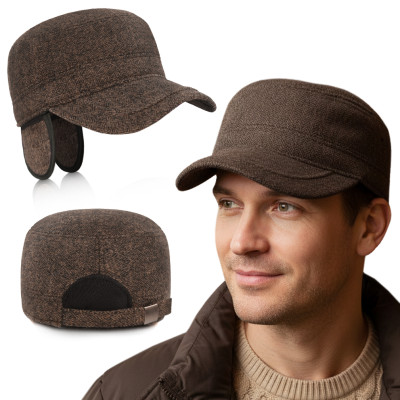 Czapka zimowa PATROLÓWKA męska Pako Jeans 119-6 ocieplana z chowanymi nausznikami - Pako Jeans