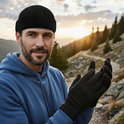 CZAPKA Dokerka i RĘKAWICZKI Polarowe Zestaw Dla Niego w Pudełku Pako Jeans - Pakojeans.pl