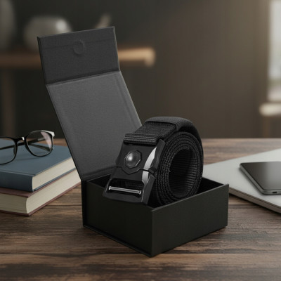 PASEK Męski do Spodni Parciany na Prezent dla Faceta CZARNY w Pudełku - Pakojeans.pl