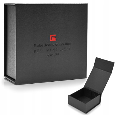 PASEK Męski do Spodni Parciany na Prezent dla Faceta CZARNY w Pudełku - Pakojeans.pl