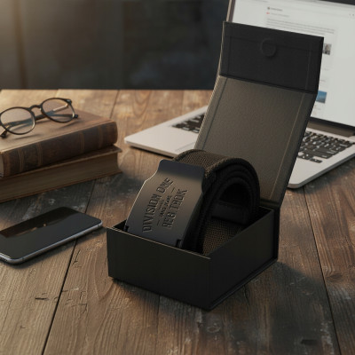 PASEK Męski do Spodni Parciany na Prezent dla Faceta CZARNY w Pudełku - Pakojeans.pl