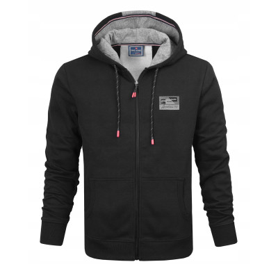 DRES Męski KOMPLET Bawełniany CZARNY Bluza z Kapturem i Spodnie Ocieplane Pako Jeans - Pakojeans.pl