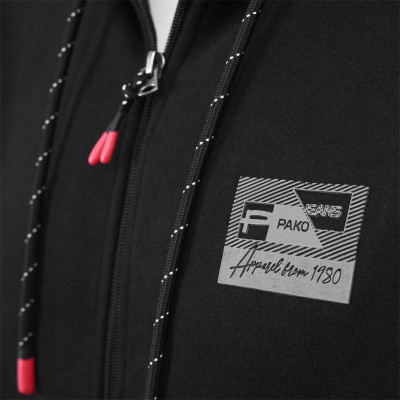 DRES Męski KOMPLET Bawełniany CZARNY Bluza z Kapturem i Spodnie Ocieplane Pako Jeans - Pakojeans.pl