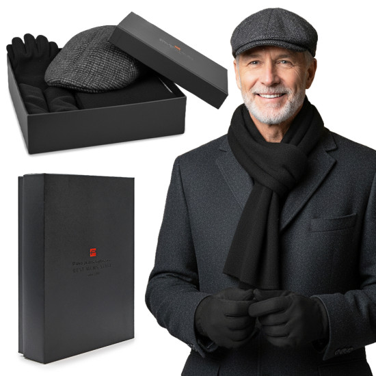 Komplet Męski KASZKIET SZALIK RĘKAWICZKI Zestaw na Prezent Pako Jeans - Pakojeans.pl