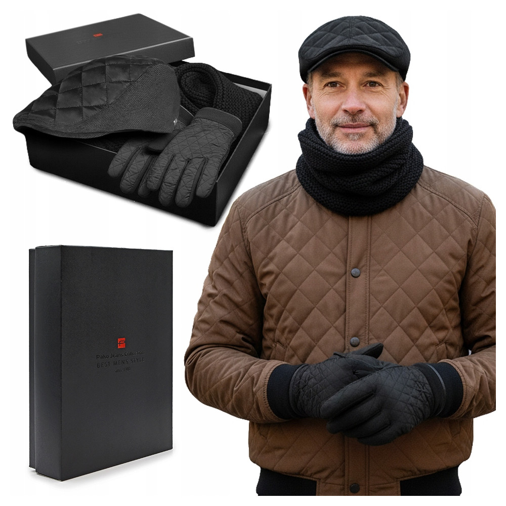 Komplet Męski KASZKIET KOMIN RĘKAWICZKI Zestaw na Prezent Pako Jeans - Pakojeans.pl