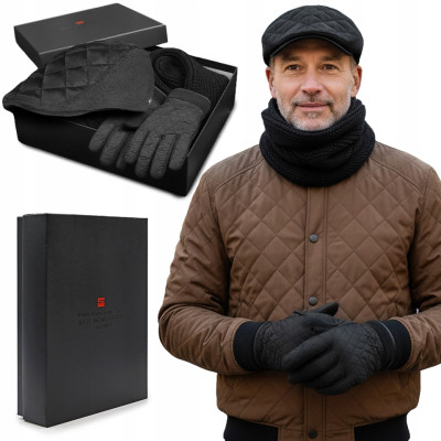 Komplet Męski KASZKIET KOMIN RĘKAWICZKI Zestaw na Prezent Pako Jeans - Pakojeans.pl