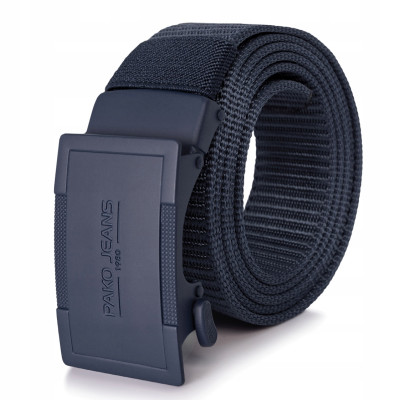 PASEK Męski do Spodni Parciany na Prezent dla Faceta GRANATOWY w Pudełku Pako Jeans - Pakojeans.pl