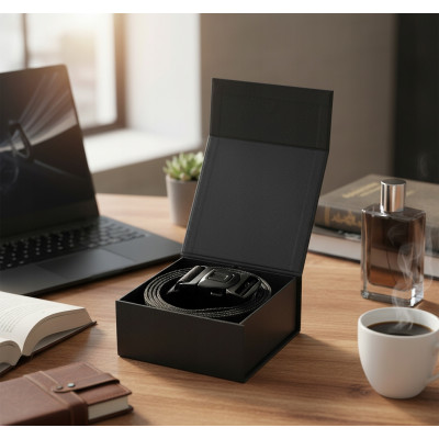 PASEK Męski do Spodni Parciany na Prezent dla Faceta CZARNY w Pudełku - Pakojeans.pl