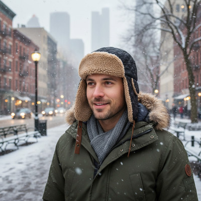 Czapka Zimowa USZATKA Pilotka Pikowana Męska Damska CZARNA Pako Jeans - Pakojeans.pl