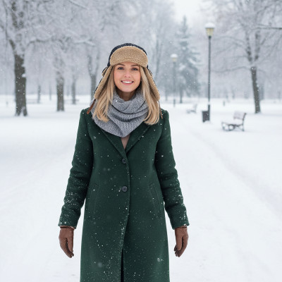 Czapka Zimowa USZATKA Pilotka Pikowana Męska Damska CZARNA Pako Jeans - Pakojeans.pl