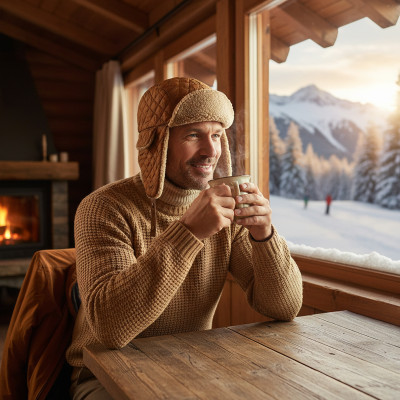 Czapka Zimowa USZATKA Pilotka Pikowana Męska Damska KARMELOWA Pako Jeans - Pakojeans.pl