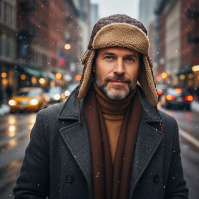 Czapka Zimowa USZATKA Pilotka Pikowana Męska Damska BRĄZOWA Pako Jeans - Pakojeans.pl