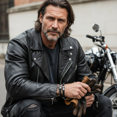 Bransoletka Męska Skórzana Pleciona Czarna M.4 w Pudełku na Prezent Pako Jeans - Pakojeans.pl