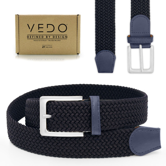 PASEK Pleciony MĘSKI do Spodni RUBB Elastyczny Gumowy GRANATOWY - Pakojeans.pl