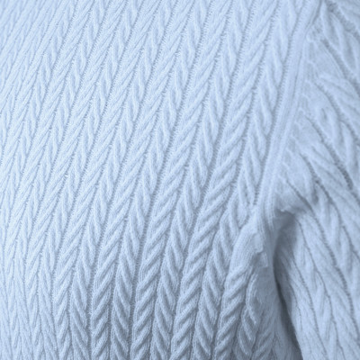 Elegancki SWETER Męski Bawełniany NICO BŁĘKITNY Warkoczowy Splot Pako Jeans - Pakojeans.pl