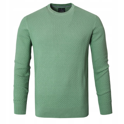 Elegancki SWETER Męski Klasyczny LOOP ZIELONY Bawełniany Pako Jeans - Pakojeans.pl