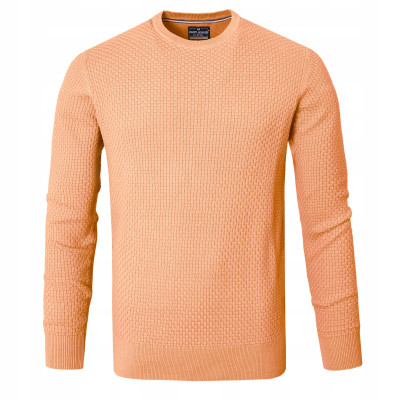 Elegancki SWETER Męski Klasyczny LOOP MORELOWY Bawełniany Pako Jeans - Pakojeans.pl