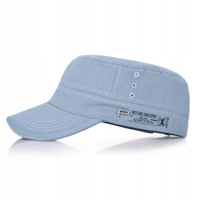 PATROLÓWKA Męska Czapka z Daszkiem Bawełniana BŁĘKITNA Pako Jeans - Pakojeans.pl