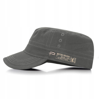 PATROLÓWKA Męska Czapka z Daszkiem Bawełniana GRAFITOWA Pako Jeans - Pakojeans.pl