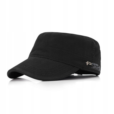 PATROLÓWKA Męska Czapka z Daszkiem Bawełniana CZARNA Pako Jeans - Pakojeans.pl