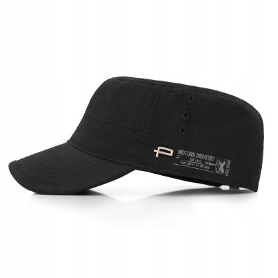 PATROLÓWKA Męska Czapka z Daszkiem Bawełniana CZARNA Pako Jeans - Pakojeans.pl