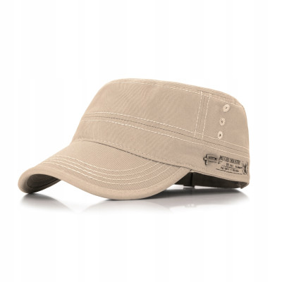 PATROLÓWKA Męska Czapka z Daszkiem Bawełniana BEŻOWA Pako Jeans - Pakojeans.pl