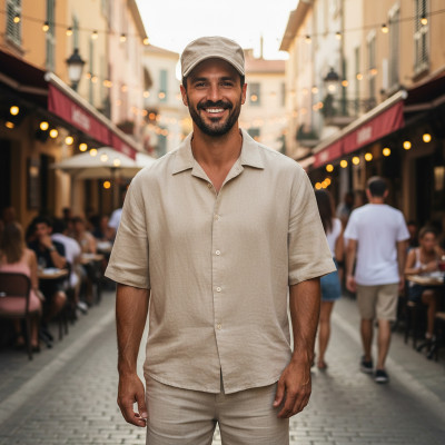 PATROLÓWKA Męska Czapka z Daszkiem Bawełniana BEŻOWA Pako Jeans - Pakojeans.pl