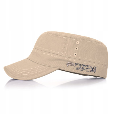 PATROLÓWKA Męska Czapka z Daszkiem Bawełniana BEŻOWA Pako Jeans - Pakojeans.pl