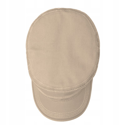 PATROLÓWKA Męska Czapka z Daszkiem Bawełniana BEŻOWA Pako Jeans - Pakojeans.pl