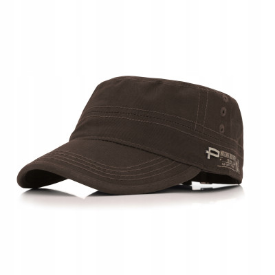 PATROLÓWKA Męska Czapka z Daszkiem Bawełniana CIEMNOBRĄZOWA Pako Jeans