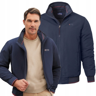 KURTKA BOMBERKA Męska Zimowa bez Kaptura Ciepła DIUM GRANATOWA Pako Jeans - Pakojeans.pl