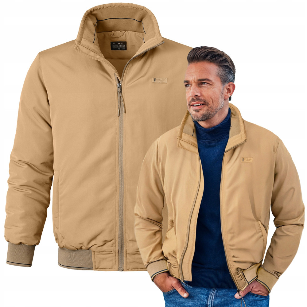 KURTKA BOMBERKA Męska Zimowa bez Kaptura Ciepła DIUM BEŻOWA Pako Jeans - Pakojeans.pl