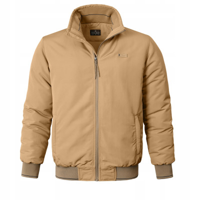 KURTKA BOMBERKA Męska Zimowa bez Kaptura Ciepła DIUM BEŻOWA Pako Jeans - Pakojeans.pl