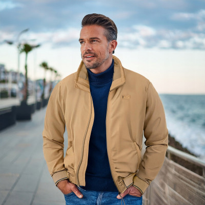 KURTKA BOMBERKA Męska Zimowa bez Kaptura Ciepła DIUM BEŻOWA Pako Jeans - Pakojeans.pl