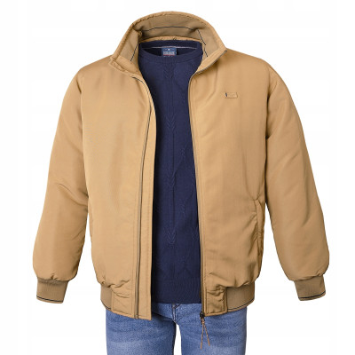 KURTKA BOMBERKA Męska Zimowa bez Kaptura Ciepła DIUM BEŻOWA Pako Jeans - Pakojeans.pl