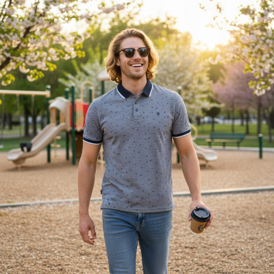 POLO Koszulka Męska GRANATOWA Bawełniana GAEL Elegancka Pako Jeans - Pakojeans.pl