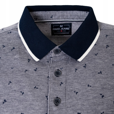 POLO Koszulka Męska GRANATOWA Bawełniana GAEL Elegancka Pako Jeans - Pakojeans.pl
